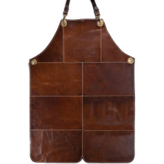 Angus Stoke Lenny Ādas priekšauts vīriešiem - BBQ priekšauts un pavārmākslas priekšauts no īstas ādas - Vintage Patches Leather Apron