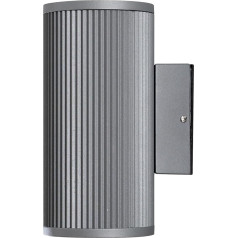 Konstsmide Siracusa 7514-300 Wandleuchte B: 10cm T: 13cm H: 20,5cm / 2x35W / IP44 / lackiertes Aluminium / grau