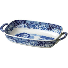 Spode Blaue Servierschale mit italienischen Griffen.