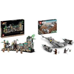 LEGO Indiana Jones Zelta elka tempļa modeļu komplekts pieaugušajiem un Star Wars Mandaloriana N-1 zvaigžņu iznīcinātājs no Boba Feta grāmatas