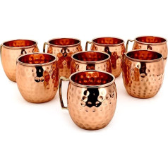 Zap Impex Moscow Mule vara krūzes - 8 krūzītes - 100 % ar rokām darinātas tīra vara kausiņi - 16oz Premium kokteiļu vara glāze