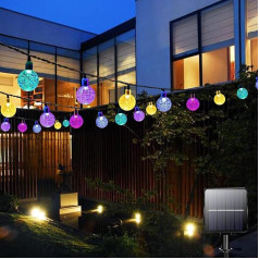 Bollengold Solar String Lights āra 12M 100 LED LED saules powered Waterproof 8 Modes Globe String Lights dārzam, terasei, zālienam, pagalmam, kāzām, kāzām (Multicolor)