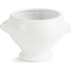 Olympia Whiteware Suppenschüsseln, 475 ml/16,5 oz (6er-Pack), 105 (Ø) mm/ 4 Zoll, weißes Porzellan, Suppenschüssel-Set mit Löwenkopf-Design - mikrowellen-, spülmaschinen- und gefriergeeignet, W442