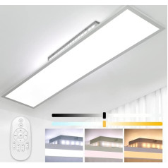 LED griestu gaisma ar regulējamu apgaismojumu 120 x 30 cm ar atmiņas funkciju, 55 W griestu gaisma ar tālvadības pulti, 2700 K - 6500 K taisnstūra LED panelis, vannas istabas lampa silti balta, auksti balta, biroja, virtuves,