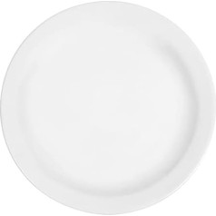 Olympia Whiteware Teller mit schmalem Rand, 202 mm/8 Zoll (12 gab. iepakojumā), austais porcelāns - Backofen-, Mikrowellen-, Spülmaschinen- und Gefrierschrankfest - BS4034 zertifiziert, CB488