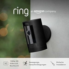 Ring āra kameru akumulators (Stick Up Cam Battery), āra novērošanas kamera ar 1080p HD video, WiFi, izturīga pret laikapstākļiem, piemērota mājoklim un īpašumam, ar Alexa saderīga drošības kamera, 3 kameras