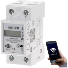 KE6010W KETLER modulārais elektrības skaitītājs vienfāzes 60A WiFi saderīgs ar Smart Life un TUYA