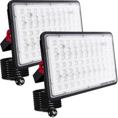 Indmird LED āra prožektors 200 W, iepakojumā 2 200000 LM LED āra prožektors 6500 K Cool White LED lukturis IP66 Ūdensizturīgs celtniecības prožektors LED prožektors dārza garāžai sporta laukumam pagalmam