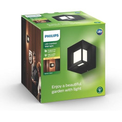 Philips myGarden Parterre LED āra sienas lampa, 8 W, melna