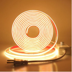 Wisada Dimmable COB LED Strip pašlīmējoša, 220 V 10 m 288 LED/M Super Bright Warm White FCOB LED Strip, elastīga COB LED sloksnes gaisma Ziemassvētkiem, svētkiem, interjera dekorēšanai un apgaismojumam