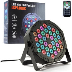 Eyourlife LED Par prožektors, 36 LED 72 W disko gaisma, ballīšu gaisma, RGB DMX512 ar tālvadības pulti, skatuves gaisma, 7 gaismas režīmi, DJ gaisma ballītēm, bāriem, skatuvēm, fiksētiem šoviem [enerģijas klase C]