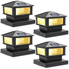 Siedinlar Solar Post Caps Light Saules lampa Āra saules žoga stabu lampa Saules stabu lampa Saules stabu lampa Ainavu lampa 10 x 10 koka mietiņu komplekts Pack of 2 Black (Pack of 4)