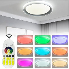 HAPYNY 60 W RGB LED griestu gaisma, aptumšojama apaļa griestu gaisma, zvaigžņu gaismas efekts viesistabai, guļamistabai, gaitenim, balkonam ar tālvadības pulti