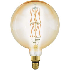 EGLO E27 LED spuldze, īpaši liela dzintara krāsas retro spuldze, liela izmēra, retro globusa spuldze, 8 W (ekvivalents 60 W), 806 lūmeni, silti balta, 2100K, G200, 20 cm, 110112