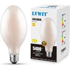 LVWIT LED spuldze E40 Vintage ED90, 38 W, aizvieto 297 W, 5400 LM, silti balta, 2700 K, piemērota angāriem, noliktavām, sporta zālēm, bez apgaismojuma, 1 gab. komplektā