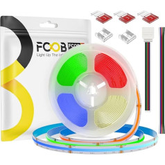 FCOB COB RGBNW Elastīga augsta blīvuma LED sloksne FCOB + RGBNW (4000K) 5M 896LEDs/m 16W/m DC24V 12mm plata CRI90+ IP30 nav ūdensnecaurlaidīga Daudzkrāsains Dimmable dekorēšanai (nesatur barošanas avotu &