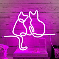 PILOYINDE Cat Neon Sign Wall Decoration Neon Sign Cat Cat Cat LED Sign USB neona gaisma Piemērots guļamistabas dekorēšanai Sienas dekorēšanai Dzīvojamā istaba Bērnu dekorēšanai Dāvana