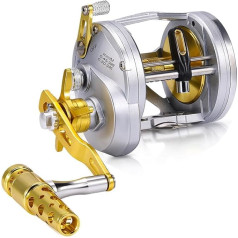 LLEIIshen Saltwater Trolling Reel 6+1BB 4.1:1 ātrgaitas makšķerēšanas spole, Max Drag 55lbs, pilna metāla Baitcasting zvejas spole/1589