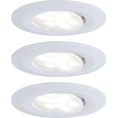 Paulmann Calla 99927 LED padziļinājumā iebūvējamās gaismas apaļais komplekts no 3 3 x 6 W IP65 neitrāli balts matēts rotējošs starmešu lampas plastmasas padziļinājumā 4000 K