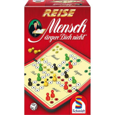 Schmidt Spiele 49324 Ceļojums Mensch ärgere Dich Nicht, spēle un puzle, sarkans