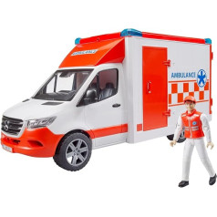 bruder 02676 Mercedes-Benz Sprinter Ambulance Integrated Light & Sound Module Nursing Carrier Driver Emergency Vehicle Paramedic Ambulance Rescue Service bworld 1:16