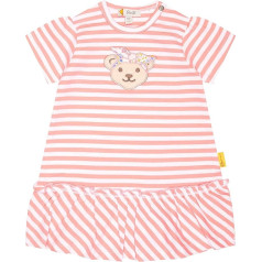 Steiff Baby Girl kleita ar īsām piedurknēm Cute Puffle Sleeve kleita ar preses spraudņiem Teddy Bear