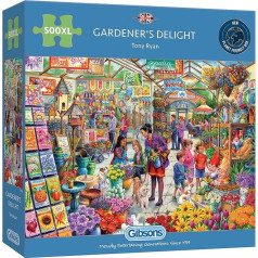 Gibsons Gardener's Delight 500 Extra Large Pieces Sustainable Puzzle Premium 100% Recycled Board | Lieliska dāvana pieaugušo spēlēm