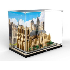 Akrila vitrīna Lego 21061 Notre Dame de Paris, putekļu necaurlaidīgs un caurspīdīgs vitrīns Lego arhitektūras 21061 būvkomplektam (tikai vitrīna, Lego modelis nav iekļauts)