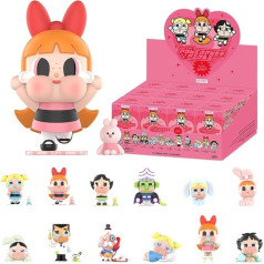 POP MART Crybaby × Powerpuff Girls Blind Box Pop Figures, nejaušas figūriņas, figūriņas, kolekcionējamas figūriņas un kolekcionēšanas mākslas darbs, rotaļu figūriņas, dāvana, 12 gab. iepakojums