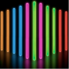 Glow Fever Glow Sticks ballīšu komplekts - 25 cm ballīšu spīdošās nūjiņas āra pasākumiem, ballītēm tumsā, neona ballītēm un citām ballītēm - Party Dragon spīdošās nūjiņas - jauktas, 50 gab. iepakojumā