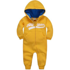 GudeHome Baby Rompers ar kapuci kombinezonu Meiteņu zēnu Jumpsuit zīdaiņu kombinezoni zīdaiņu garām piedurknēm Bodysuits kokvilnas Rompers Yellow