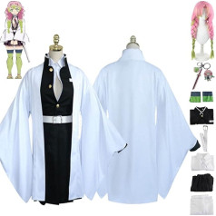 Tjmiaohao Anime Kanroji Mitsuri Cosplay kostīms tērps Demon Slayer Kamado Nezuko Kimono parūka Cape galvassega Pilns komplekts Halloween Party Uniformas tērps sievietēm meitenēm