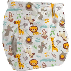 Popolini Snap2Fit virsbikses 4-15 kg auduma autiņbiksītēm (Wildlife Colourful)