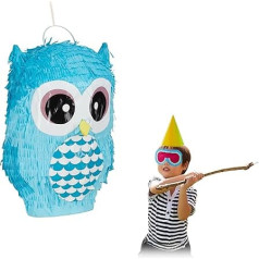 2 x Pūce Pinata Cute Animal Pinata, lai aizpildītu sevi dzimšanas dienas karājas Punata bērniem Blue