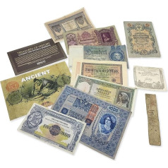 IMPACTO COLECCIONABLES 10 oriģinālo antikvāro banknošu kolekcija ar autentiskuma sertifikātu. 3 gadsimtu banknotes