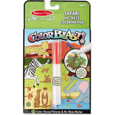 Melissa & Doug ColorBlast No Mess Safari neredzamās tintes krāsojamā blociņa krāsošana ceļojumiem - 24 lappuses