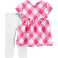 Carter's Baby Meitenes Gingham Pled Capri Legingi Komplekts 3 Mēneši Rozā/Belejains