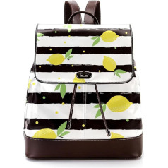 Personalizētas skolas somas Grāmatu somas pusaudžiem, Cute Lemon Stripes, daudzkrāsains, 27 x 12,3 x 32 cm, mugursomas mugursomas, daudzkrāsains