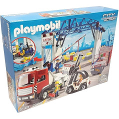 Playmobil 70169 Kravas halle Mega komplekts ar dakšu dūri un konteineru kravas automašīnu