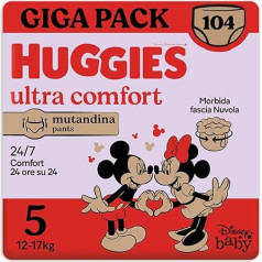 Huggies Ultra Comfort 5 izmēra (12-17 kg) 104 autiņbiksītes (gigapack)