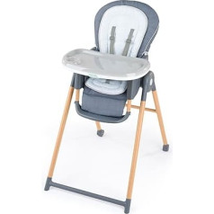 Ingenuity Proper Positioner Deluxe High Chair - 7-in-1 konvertējams bērnu sēdeklītis, kājas ar koka imitācijas apdruku, Unisex, 0-36 mēneši