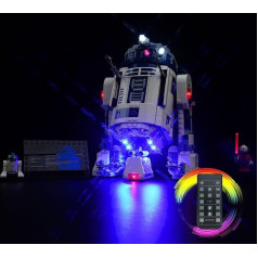 cooldac LED apgaismojuma komplekts, saderīgs ar Lego Star Wars R2-D2, LED apgaismojuma komplekts, saderīgs ar Lego R2-D2 Droid, saderīgs ar Lego 75379 R2-D2 (tikai gaismas, bez modeļiem)