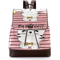 Cat Princess Cute Personalised School Bags Grāmatu somas pusaudžiem, daudzkrāsains, 27 x 12,3 x 32 cm, mugursomas mugursomas, daudzkrāsains