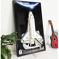 WETCEAOM displeja sienas stiprinājums Lego NASA Space Shuttle Discovery 10283, dekoratīvs rezultātu tablo Lego auto sienas stiprinājumam - ideāla dāvana Lego mīļotājiem, izmērs: 75 x 45cm