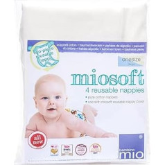 Bambino Mio, mioduo autiņbiksīšu ieliktnīši, viens izmērs, 4 gabali, autiņbiksīšu iepakojums, balts, viens izmērs (5+kg)