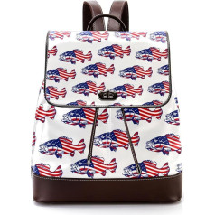 American Flag Fishing Personalised School Bags Grāmatu somas pusaudžiem, daudzkrāsains, 27 x 12,3 x 32 cm, mugursoma mugursomas, daudzkrāsains