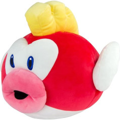 Klubs Mocchi Mocchi - Cheep Cheep Mega Plush Toy 38 cm by Nintendo Super mīksts spilvens Guļamistabas aksesuāri kolekcionāriem, kā arī meitenēm un zēniem no 3 gadiem