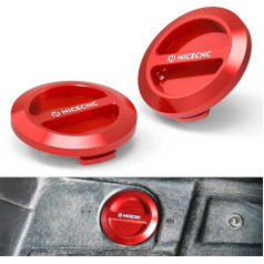 NICECNC Pack of 2 Floor Drain Plugs Aluminium Compatible with Polaris RZR XP 2016 2017 2018 2019 2020 2021, RZR Water Plug Compatible with Polaris General 1000 RZR XP 1000 RZR Turbo Red