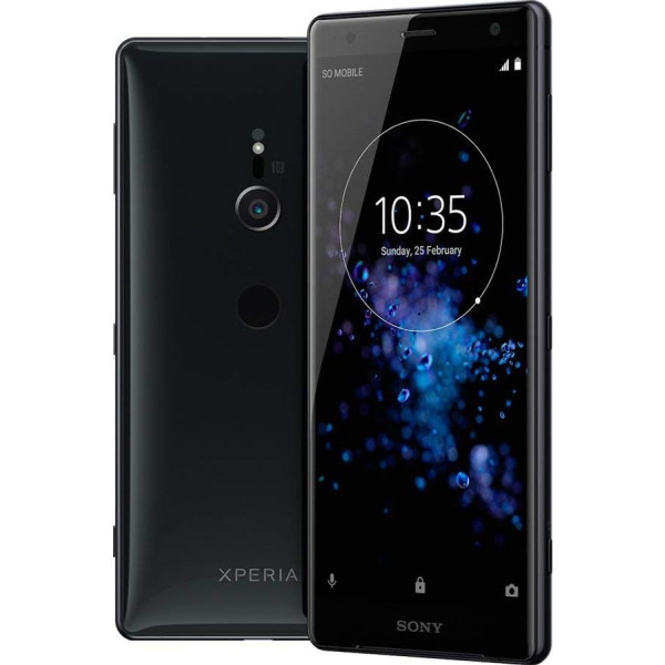 Sony Xperia XZ2 viedtālrunis, 14,5 cm (5,7 collu) IPS Full HD+ displejs, 64 GB iekšējās atmiņas un 4 GB RAM, viena SIM karte, IP68, Android 8.0, šķidri melns