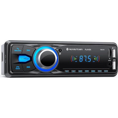 Bluetooth autoradio, Chismos Auto Radio Bluetooth Radio 1Din Auto Radio ar Bluetooth FM auto radio ar AUX/2 USB/SD Card/MP3 atskaņotāju tālvadības pults, iOS/Android atbalsts